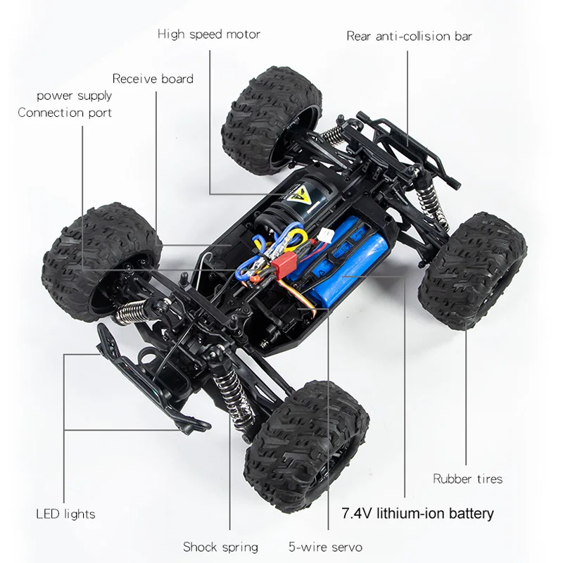 1:16 4WD High-Speed Remote Control Metal RC Car Drift Buggy for Kids Adults Truck with Charger Included