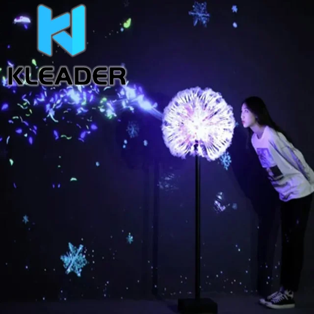 Interactive Dandelion allegorical artwork Projection Mapping dandelion art installation artistique interactive