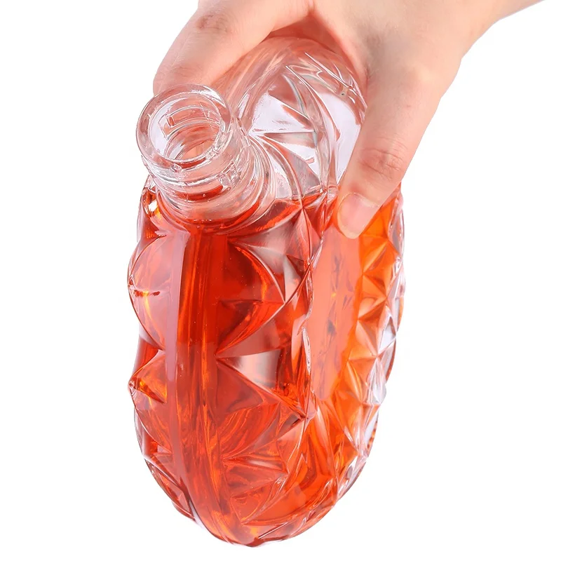 500 мл 700 стеклянная бутылка горячего тиснения для ликера бренди