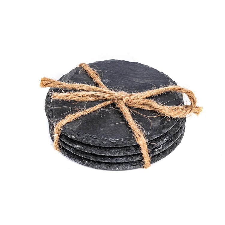 Natural Slate Stone Granite Coasters Plucemats Dish Decoration Table Custom Placemats And Customised Drink Set Coaster