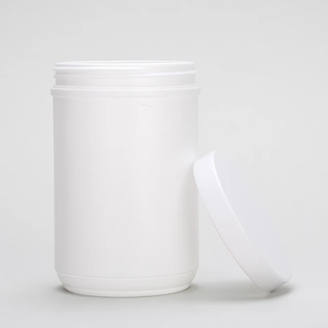 Custom Round Plastic Jars HDPE Container Protein Powder Jar Travel Plastic Bottle Storage Jars 1000ml