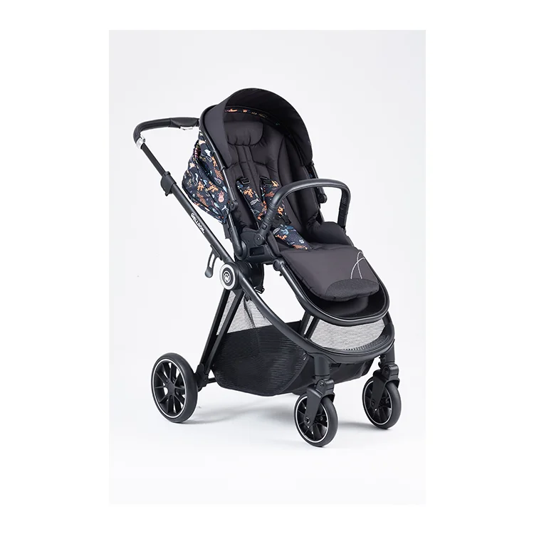 China factory sale pram stroller travel system stroller pushchair black one touch double brakes compact baby stroller