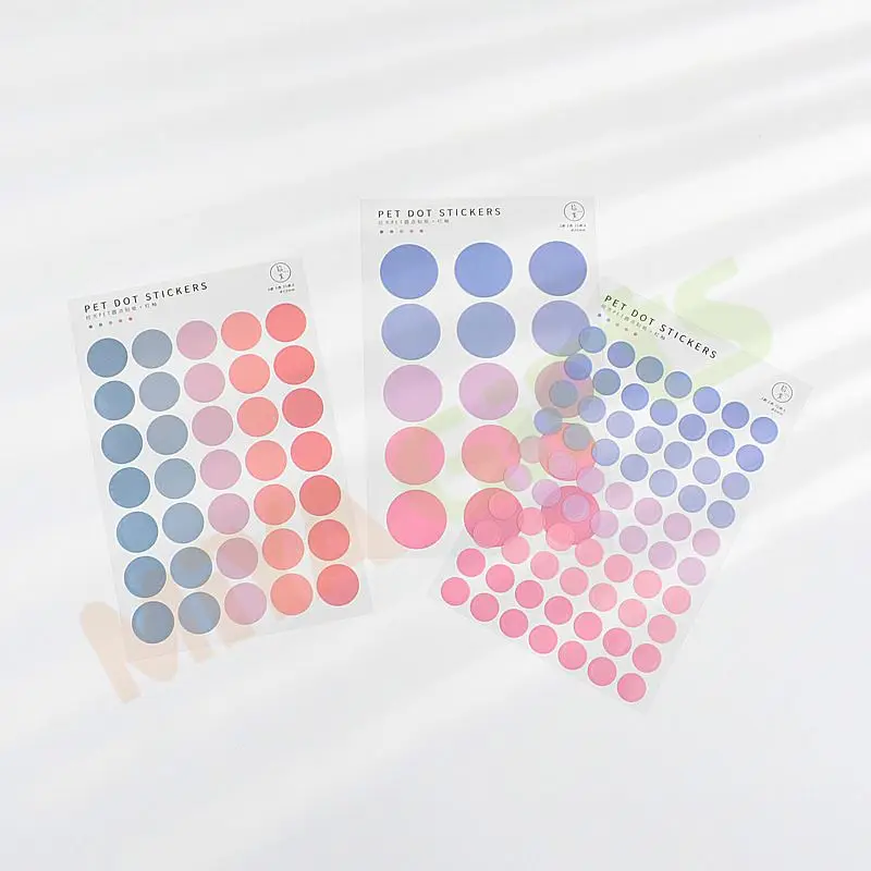 custom aesthetic PET dot round circle sticker clear planner sticker vinyl crystal transparent mini small dot sticker