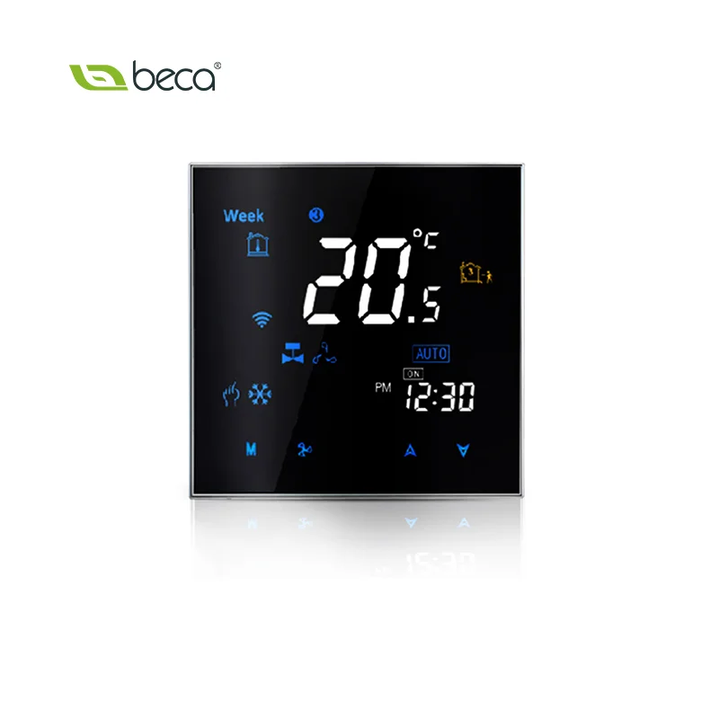 220 В регулятор температуры катушки вентилятора система охлаждения HVAC Bms FCU черный цифровой ЖК-контроллер поддерживает Alexa