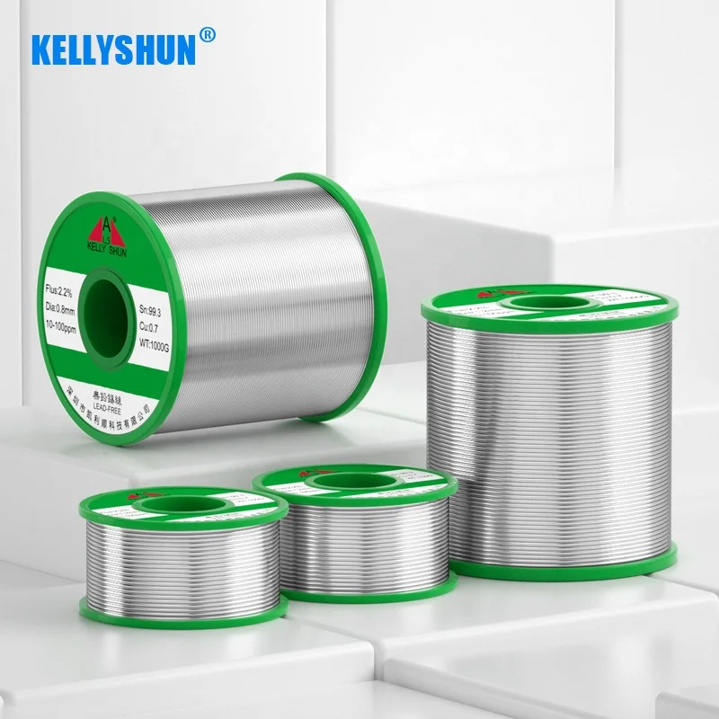 KELLYSHUN Lead-free Soldering Wire Sn99.3Cu0.7 0.5mm 0.6mm 0.8mm 1.2mm 100g 500g 1000g