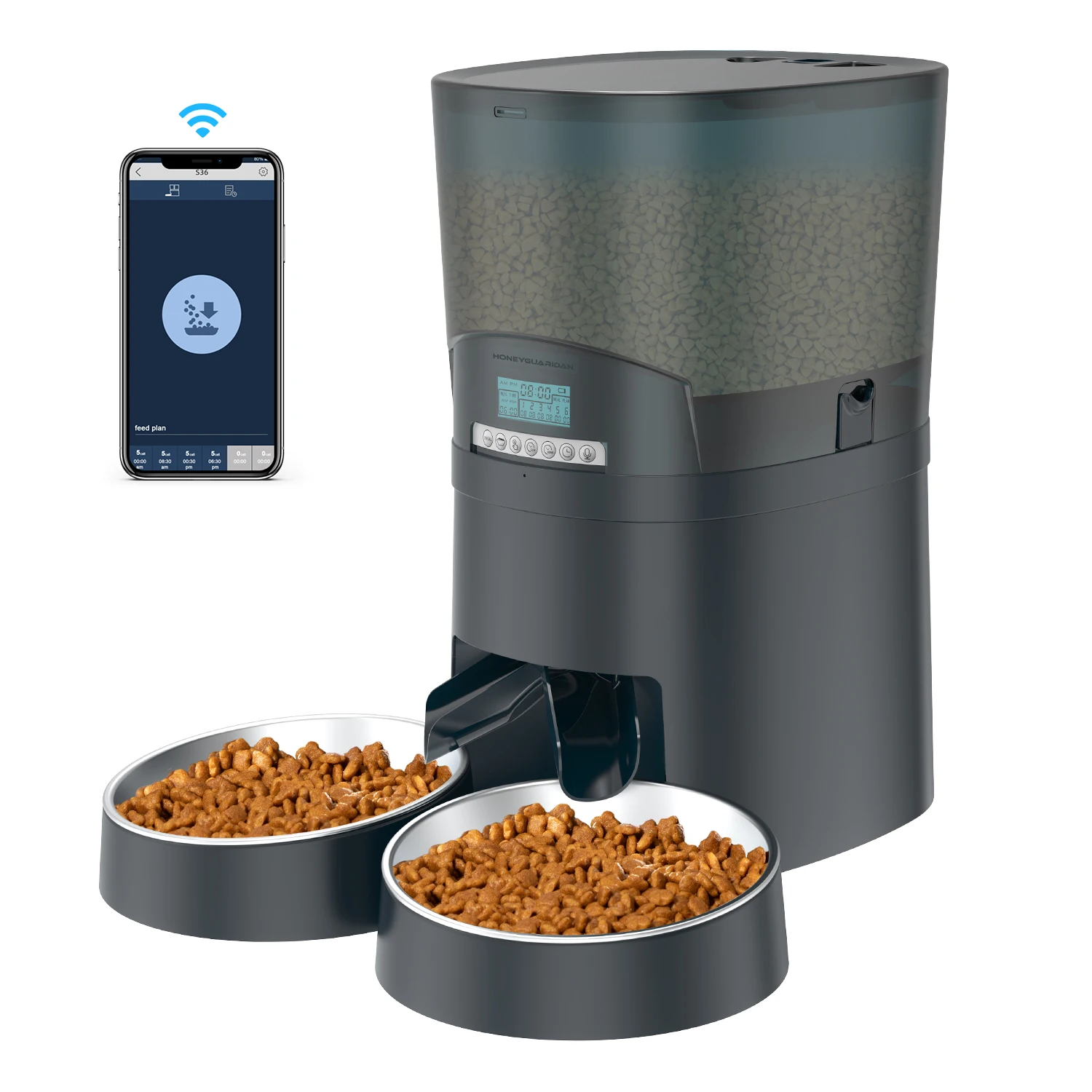 Popular Version Automatic Pet Cat Feeder Surefeed Wifi APP Control Camera Video Feeder with 7l Container for Medium Dogs Cats