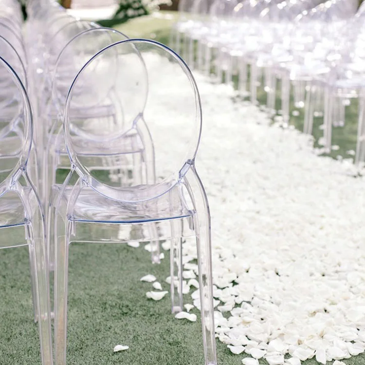 Wholesale Armless Wedding Party Plastic Crystal Acrylic Tiffany Resin Chair Chiavari Event Rental Acrylic Ghost chair