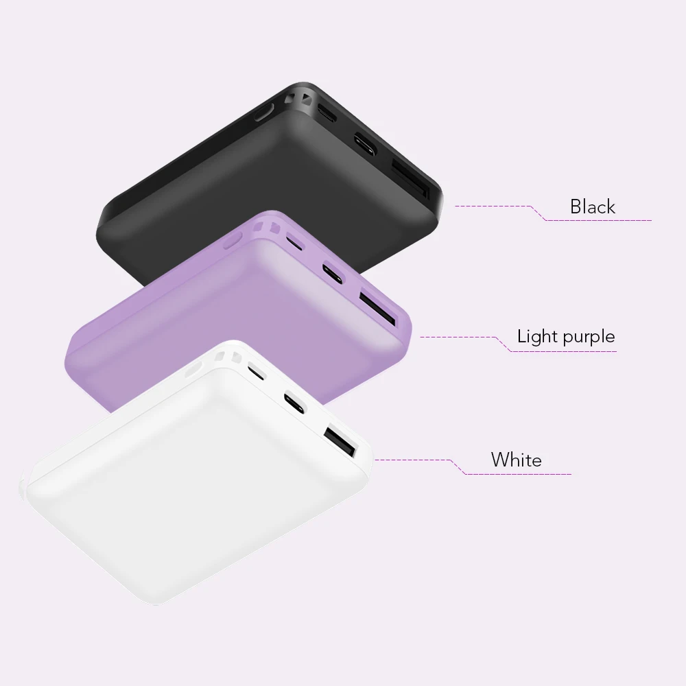 Corporate gifts 2020 mini powerbank micro usb and type c input 10000 mAh power bank for all smartphones