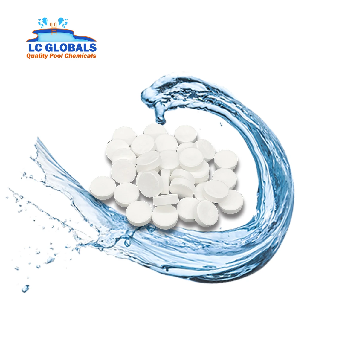 factory price  1g 2g 20g 200g tablet 3 inch chlorine Tablets white chlorine granular 50lb per bucket  tcca