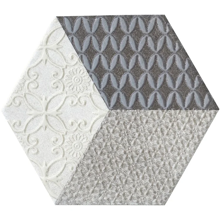 
Wholesale prices cheap hexagon pattern porcelain decorative wall floor tiles for kitchen bathroom back splash 