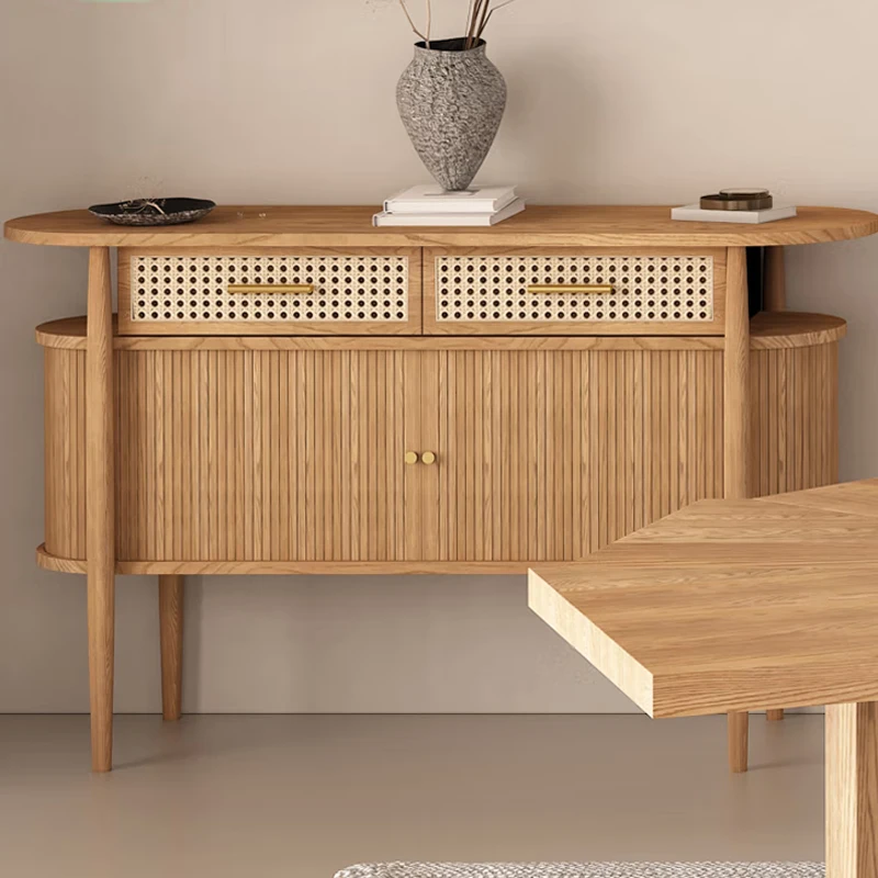 Rustic village dining room furniture Sideboard Buffet wooden cabinet solid ash wood sideboard cabinet legs Sideboard cabinet