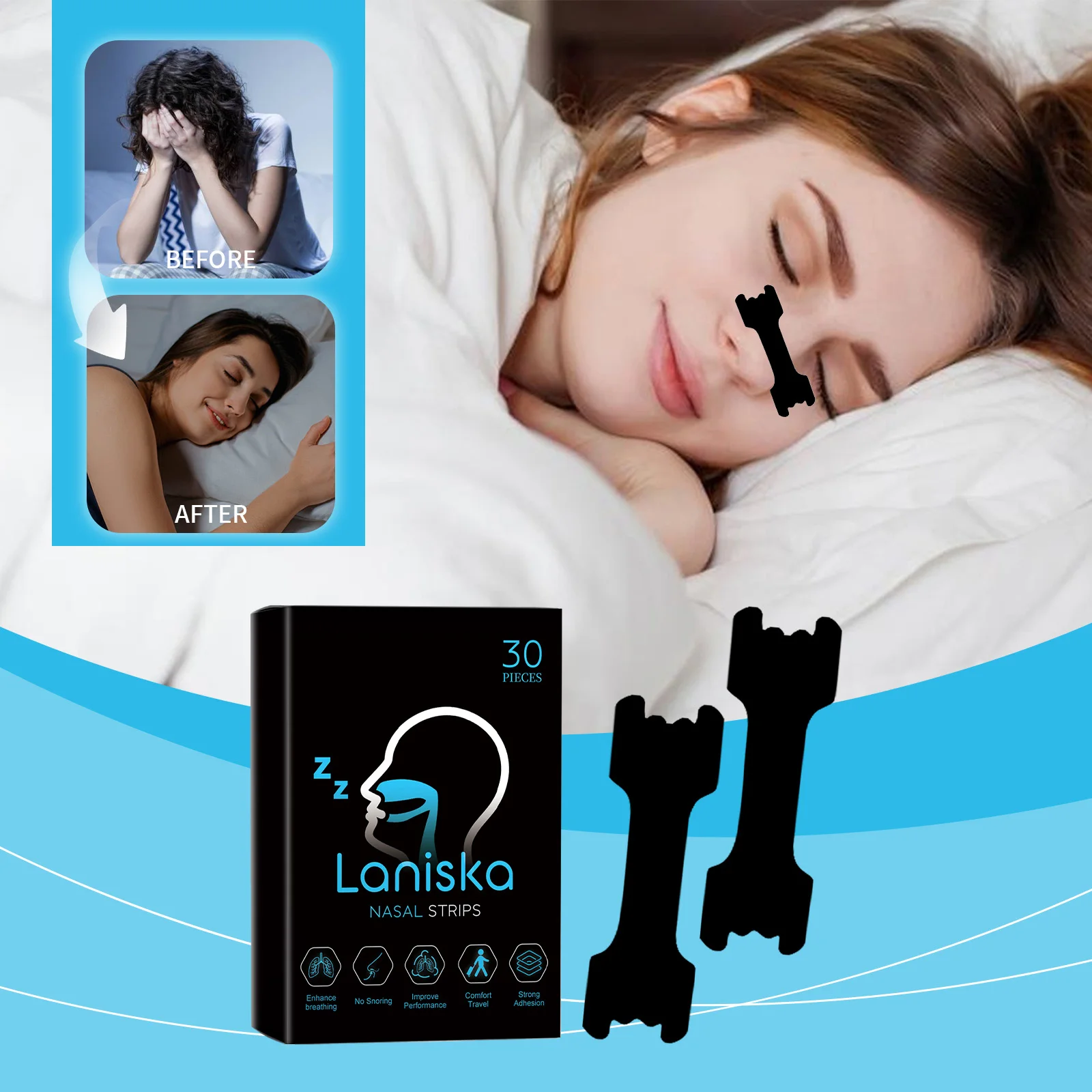 Wholesales New Nasal Breathing Dilators Magnetic Starter Kit Anti Snoring Nose Strips Sleep Quality Nasal Patch