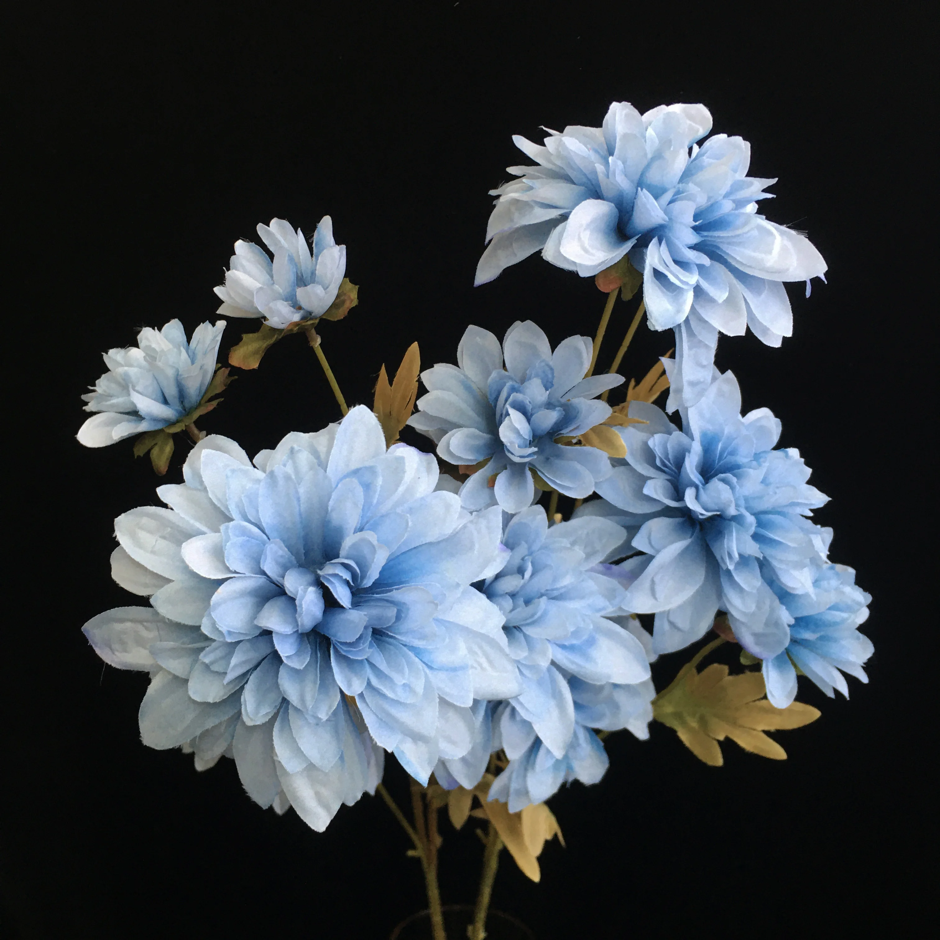 T-DLH Wedding Decorative Flower 6 Head Vintage Dahlia Silk Flower for Indoor Outdoor Decor Floral Arrangement