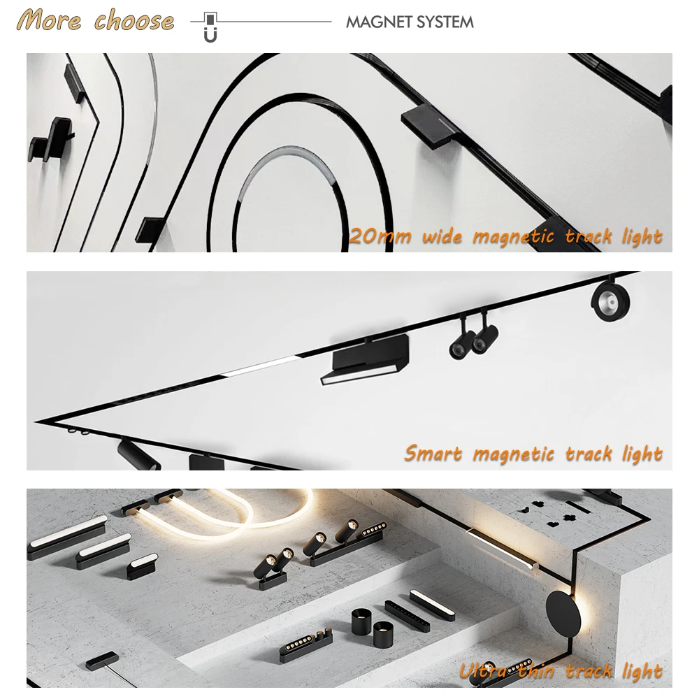 2021 reddot 24V safety low voltage spotlight adjustable aluminum linear led magnet track light system for Hotel Showroom