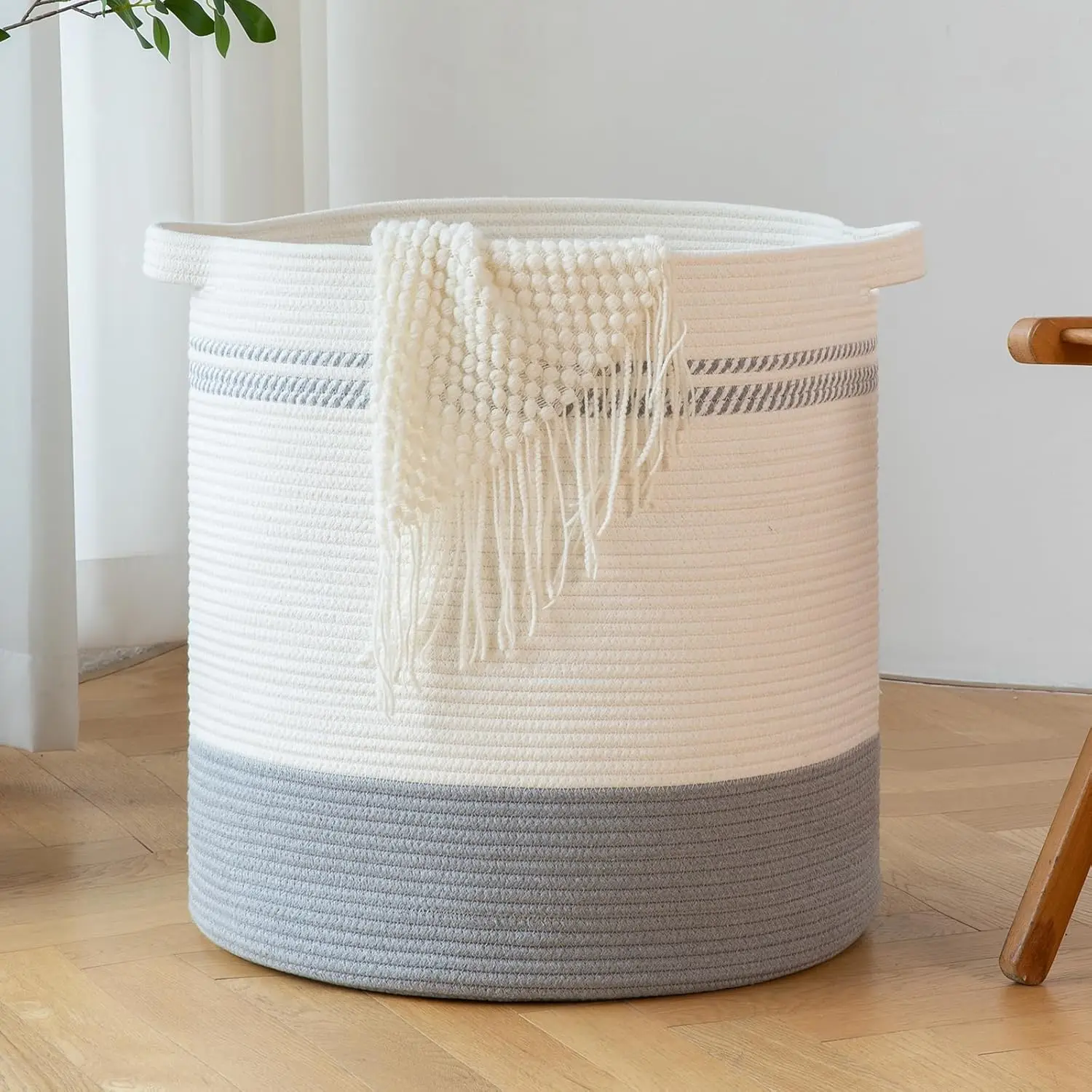 XINYIDE AmazonQuality Foldable Laundry Hamper Dirty Clothes Laundry Basket Cotton Rope Woven Laundry Basket