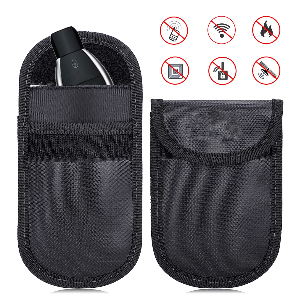 Hot Sale Car Rfid Signal Blocking Fireproof Waterproof Bag For Key Fob Anti-theft Pouch Car Anti-hacking Key Case