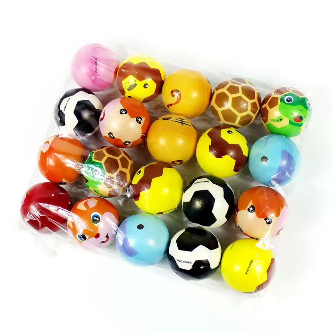 Hot Selling Custom PU Foam Yellow Funny Face Stress Ball Animal Pattern Fashion Design Stress Baseball Shape Stress Relief Toy