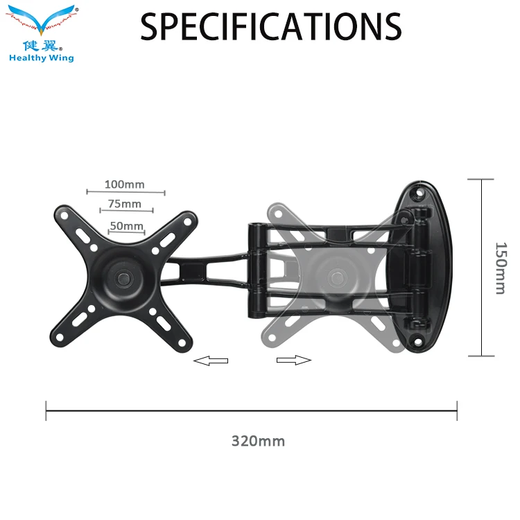 14-29 Inch Tv Computer Monitor Wall Mount Monitor Stand Up And Down Adjustable Universal Tv Mount