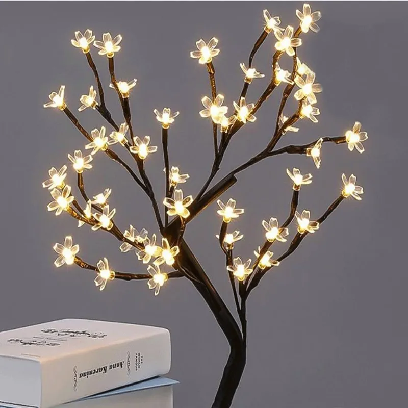 Home Decoration Light 36 LED Battery Operated Warm White LED Christmas  Led Cherry Blossom Tree Light