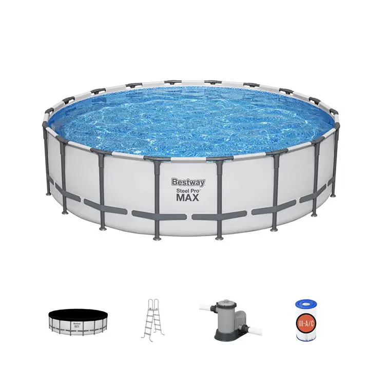 Bestway 561FJ 5.49m X 1.32m Steel Pro MAX Round Foldable Piscina Outdoor Structural Family Metal Frame Swimming Pool
