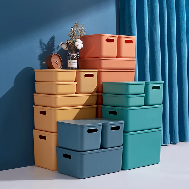 Waterproof Plastic Storage Box Sundries Box Organizers Home Closet Cosmetics Storage Basket With handle storage boxes & bins