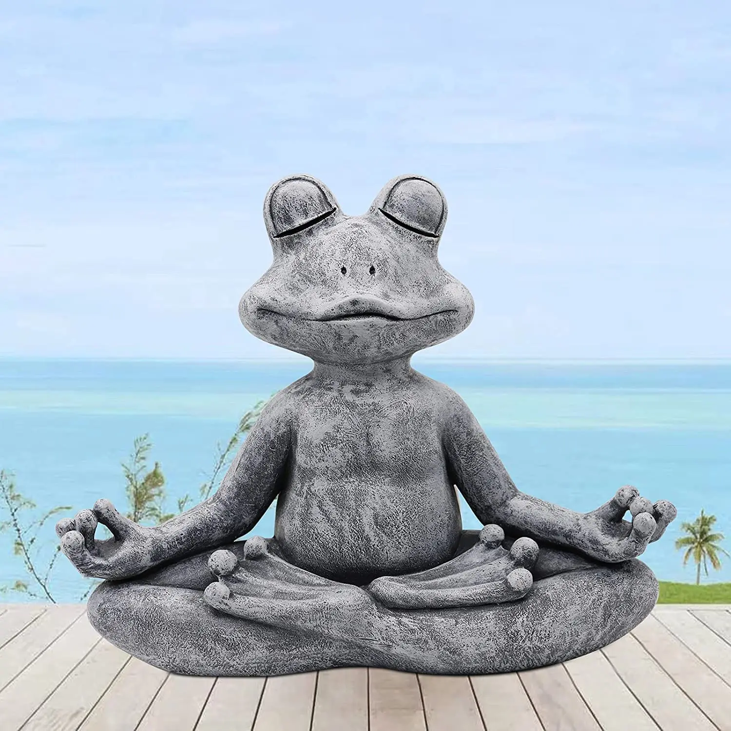 FREE SAMPLE The Original Meditating Zen Yoga Frog Figurine Garden Statue,Christmas Decor,Indoor/Outdoor Garden Sculpture