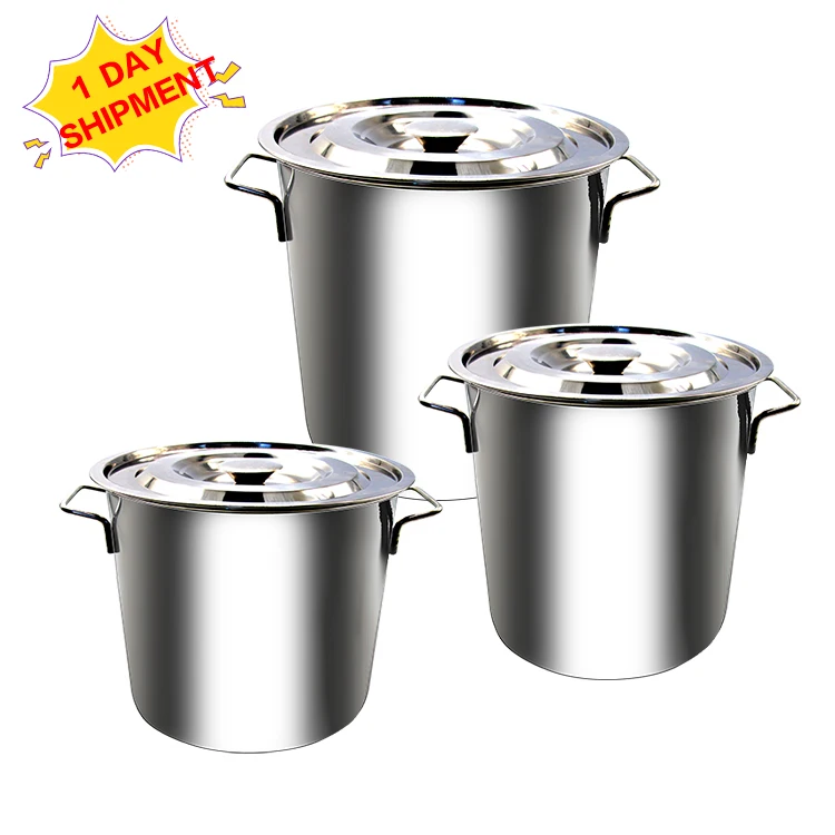 Big Capacity Nonstick Wholesale 201 Stainless Steel Cooking Pot Sets Aluminium Cookware Soup Stock Pots