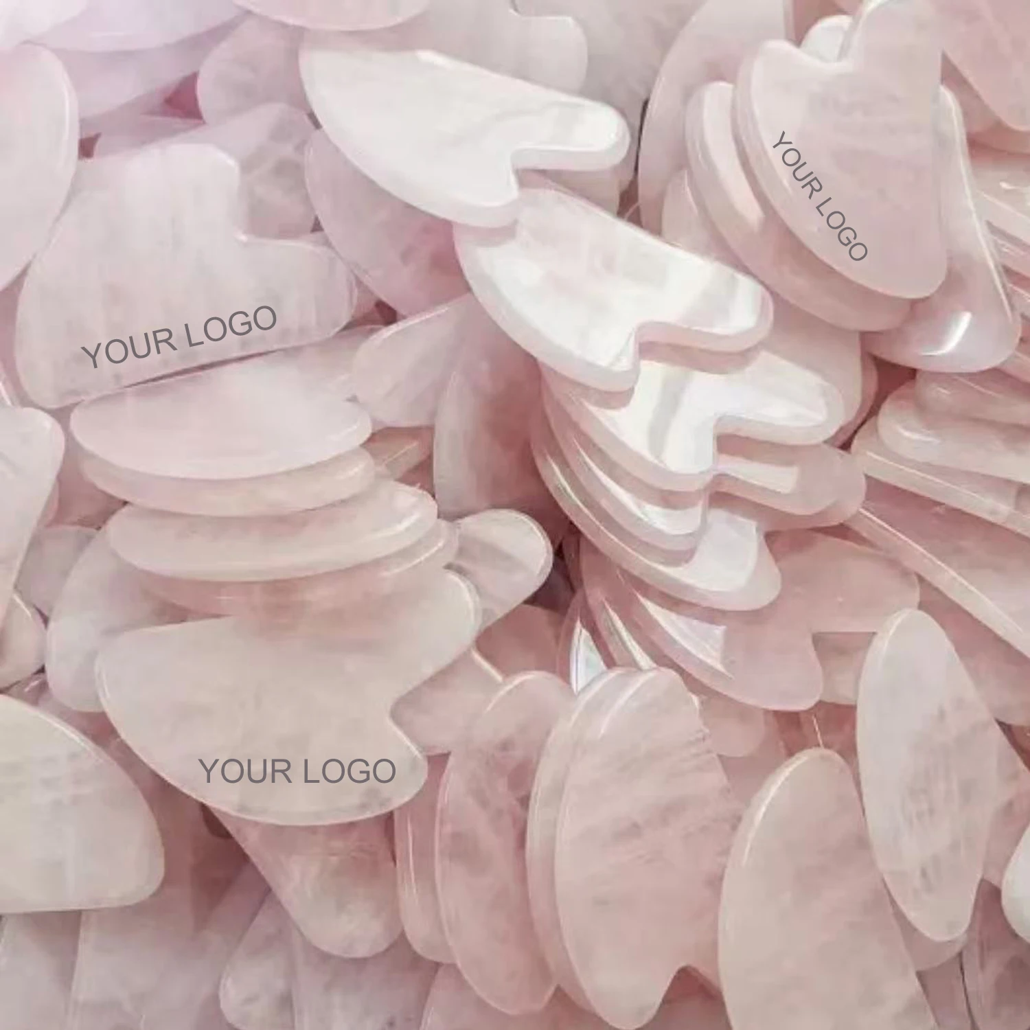 Wholesale Heart Rose Quartz Gua Sha Stone Jade Facial Tool Custom Natural Green Pink White Black Gua Sha Massage Guasha Skincare
