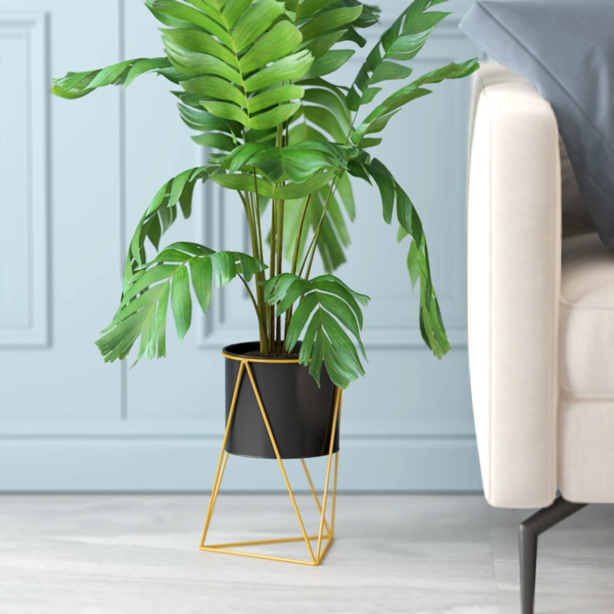 Factory Direct Gold Iron Plant Stand Flower Pot Metal Countertop Flower Bucket for Living Room Home Garden Decor