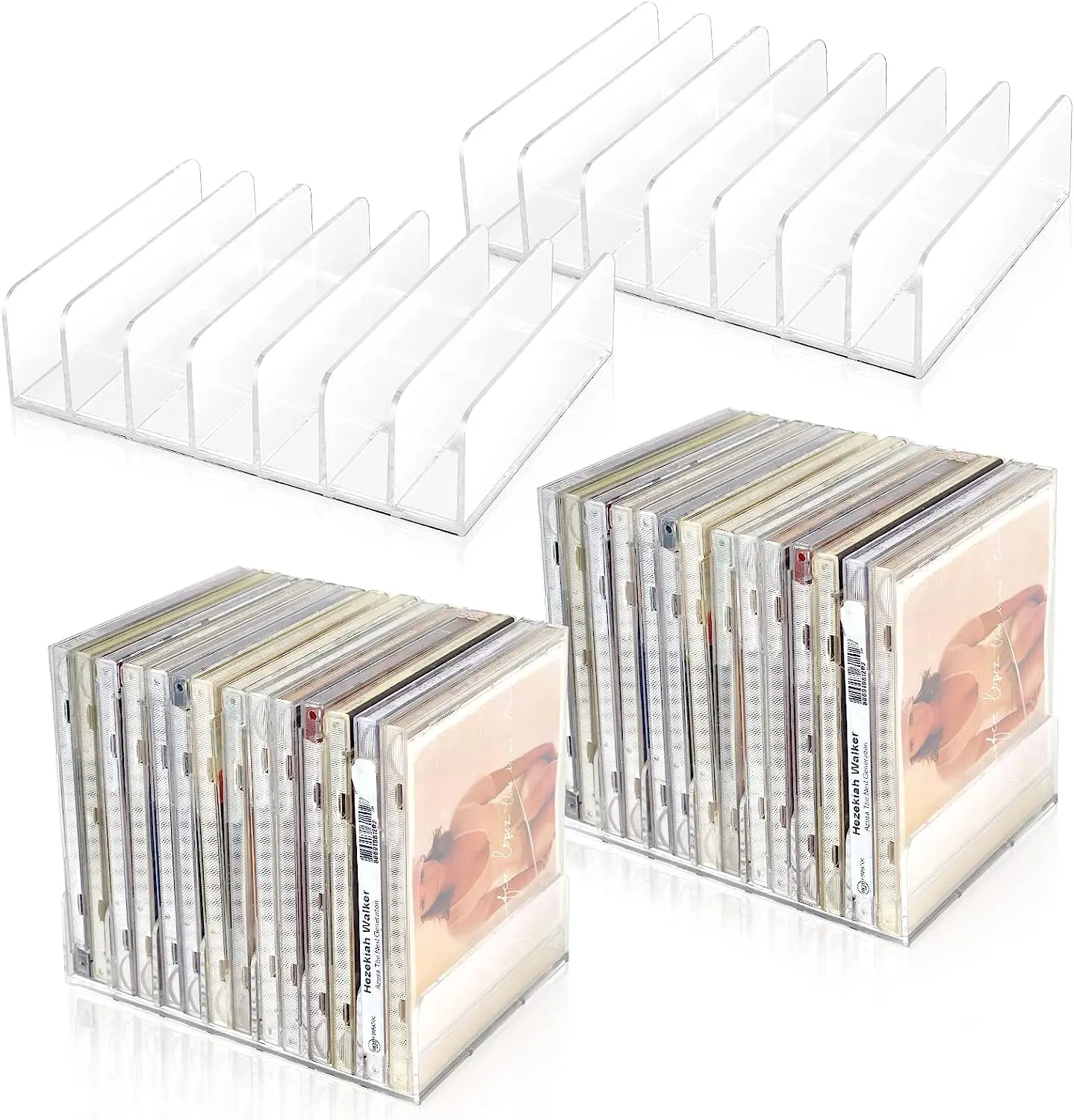 Transparent acrylic CD holder stackable display rack CD storage rack Display rack tray can accommodate multiple