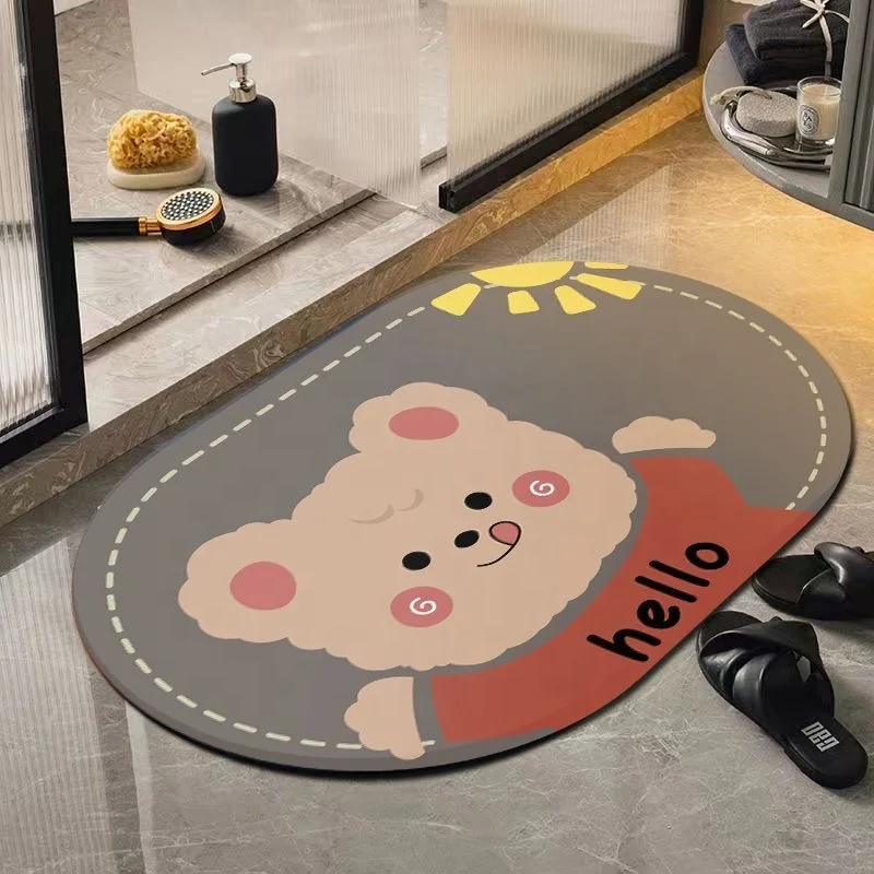 Thick Wow algae mud household entry door Bathroom door absorbent toilet toilet rubber non-slip mat