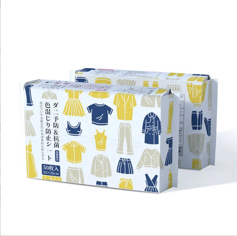 Customized Boxes Color Absorber Laundry Sheets Dye Catcher Color Trapping Sheets for clothes