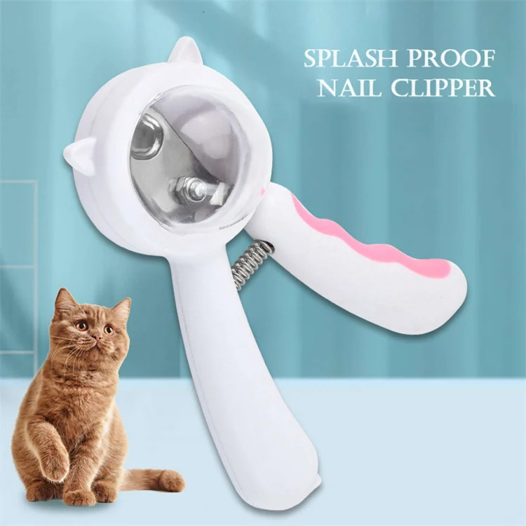 Wholesale Custom Splash Prevention Collected Cute Pink Stainless Steel Cat Dog Nail Clipper