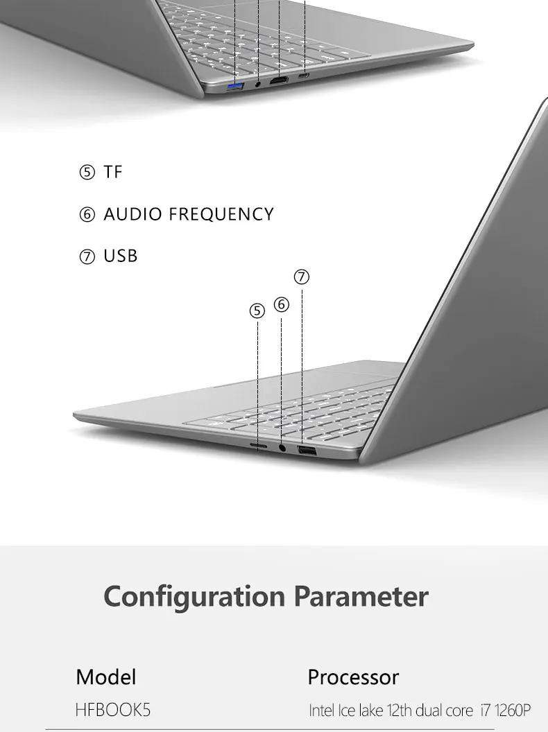 Low Price 12th generation gaming laptop i7 1260P 15.6-inch IPS high-definition metal  laptop