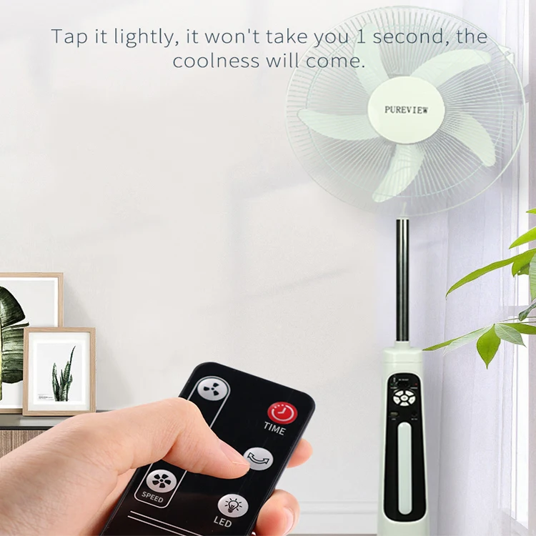 
Stand Solar Charging fan 12v 16 Inch Rechargeable Standing Battery Emergency Light Pedestal Electric Fan 