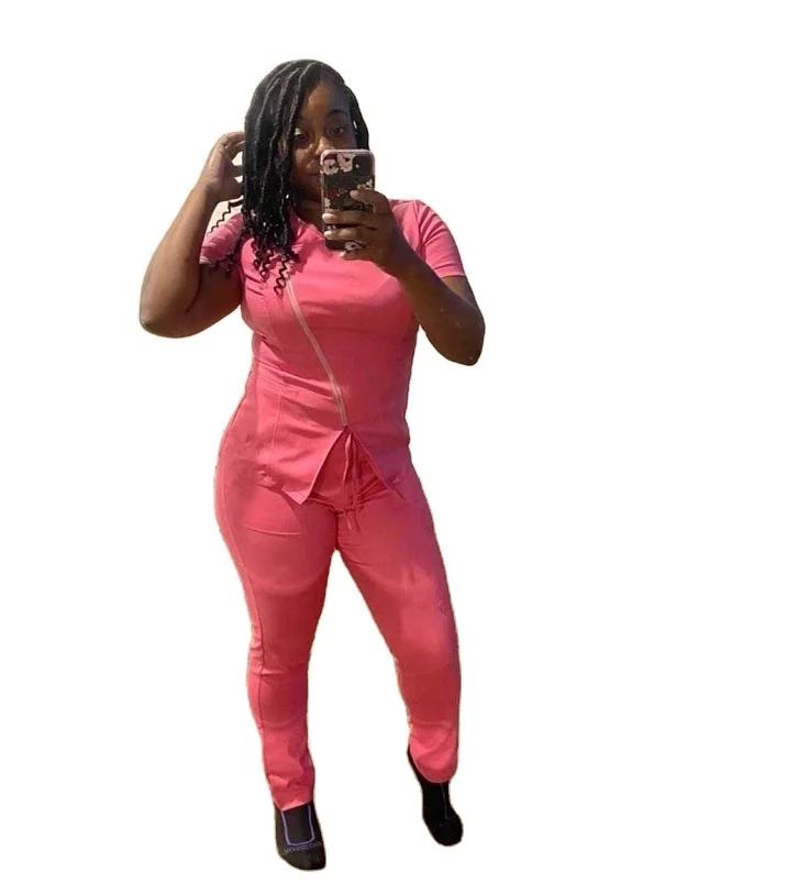 
Jogger nursing uniforms womens scrubs scrub zipper design style jogger sets 