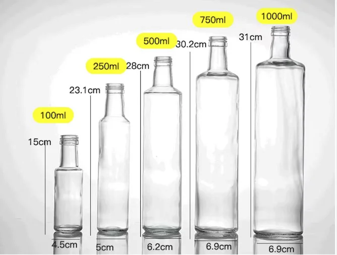 sauce vinegar round glass bottle with plastic cap