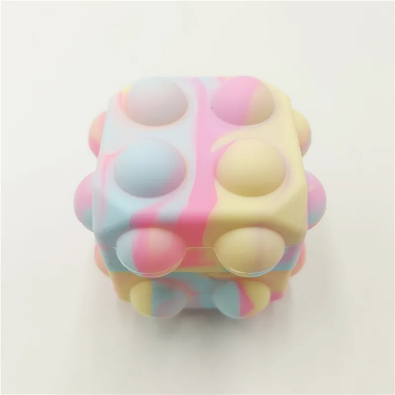 Squeeze toy 3D Stress Balls Fidget Toy Silicone Popping Push Bubble Square Fidget Ball kids adults relieve stress toys ball