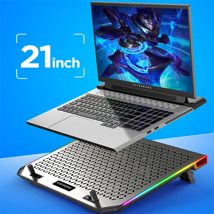 Adjustable Laptop Cooling Stand  With RGB Backlight Gaming Laptop Cooling Pad For Desk