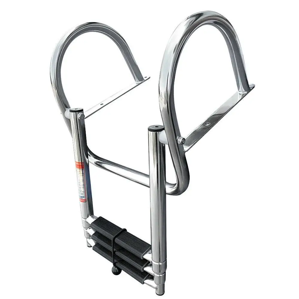 
Isure Stainless Steel 3 Steps Boat Ladder Telescoping Swim Boarding Ladder Inboard 