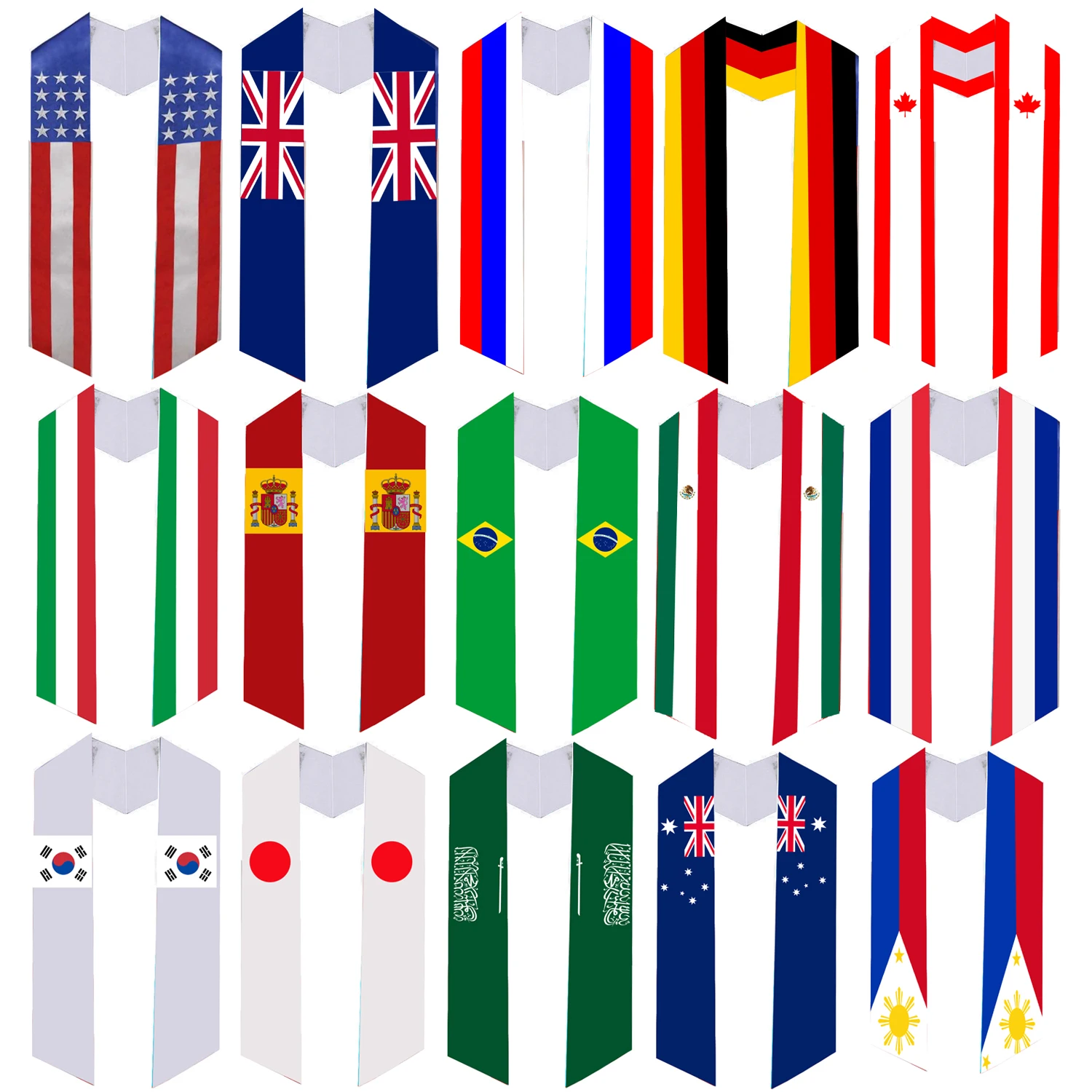 Customized sash for each country European  Mexican Graduation Sash  Mexico American Flag Graduation  Sash Graduation Stole