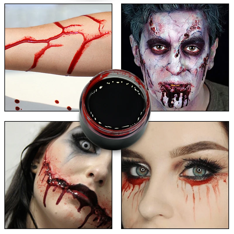 Stage Blood Gel Costume Zombie Vampire and Monster Makeup Non-toxic Coagulated Fake Blood for Halloween