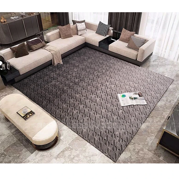High Quality hand tufted carpet rug  Modern Design Room Carpet Floor Carpets And Rugs White black bamboo silk rug
