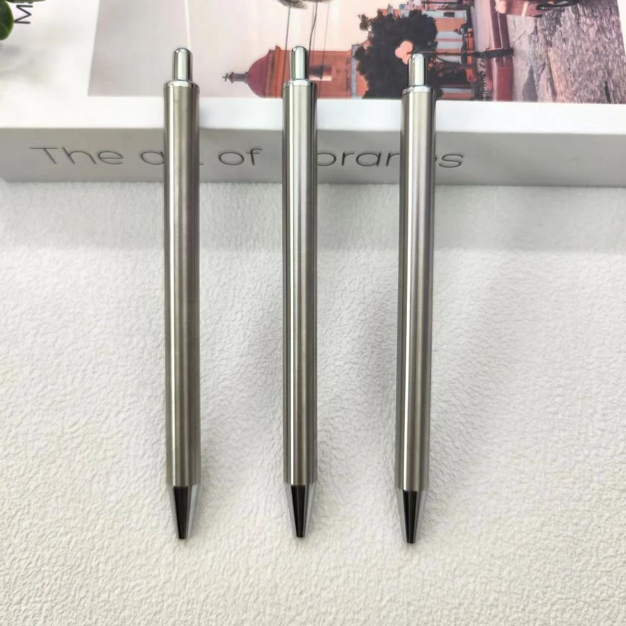 Personalized With Logo Print Ball Point Pen Advertising Gift Custom stainless steel Metal Custom Ballpoint Pen