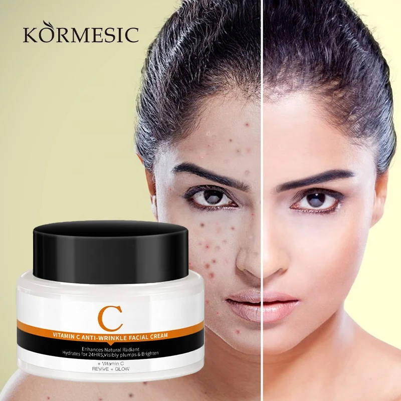 Private Label KORMESIC VITAMIN C ANTI WRINKLE FACIAL CREAM Enhances Natural Radiant Facial care