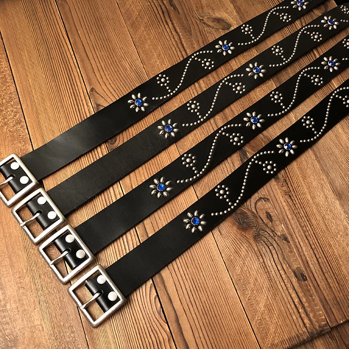 Men Top Super Quality First Layer Cowhide Leather Stainless Steel Buckle Retro Style Casual Trendy Stylish Thickening Belt