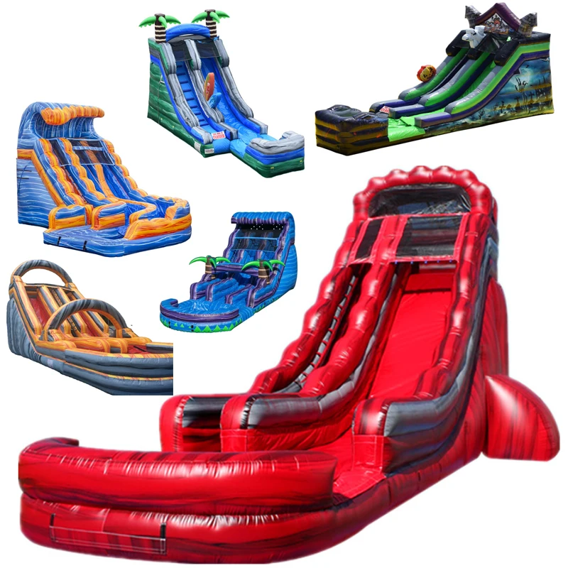 22 фута red volcano rush Коммерческая большая надувная водная горка с
