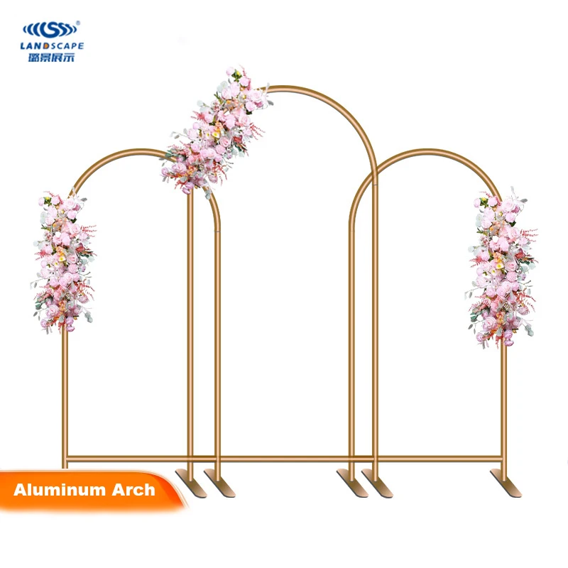Wholesale Set of 3 Aluminum Alloy Wedding Arch Backdrop Stand for Floral Balloon Decor arch stand