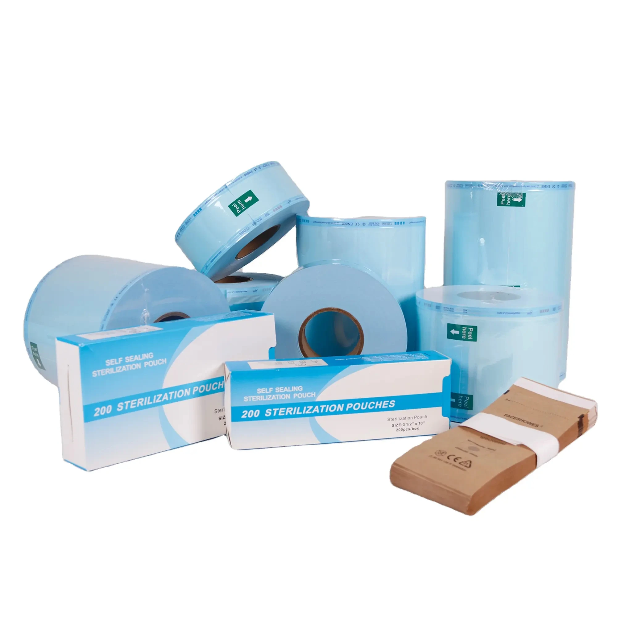 Heat Sealing Sterilization Pouch Reel Sterilization Tubing Roll With Indicator