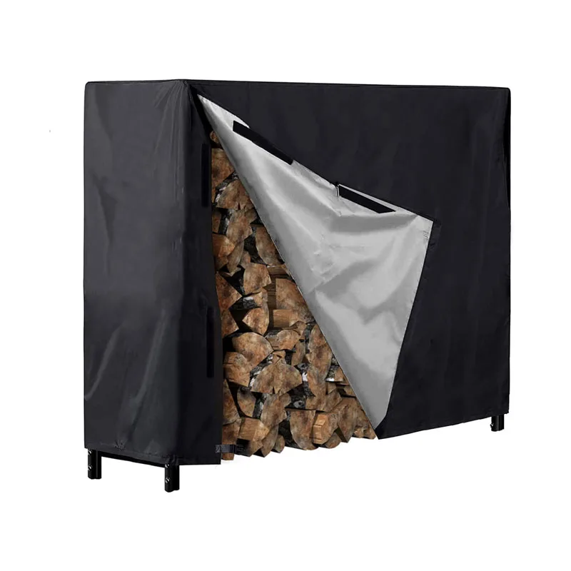 Heavy Duty Firewood Log Rack Cover 420D Oxford Waterproof All-Weather Outdoor Protection for Firewood Rack Cover